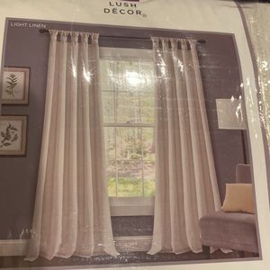 Lush Decor 4 Window Panels 45”x108” Light Linen
